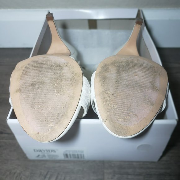 David's Bridal Pearl and Crystal T-strap Mid-heels Women's Size 7 1/2 In Box - Picture 14 of 14